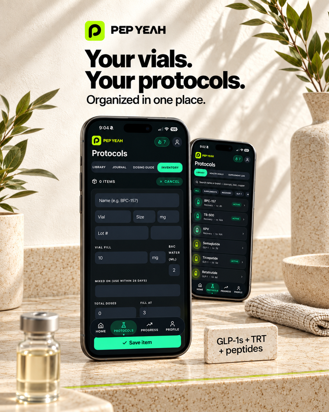 Your vials. Your protocols. Organized in one place.